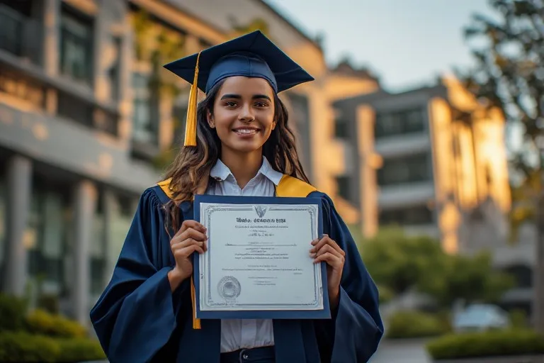 Estudiante celebrando su avance en inglés